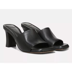 Vince Lulu Heel Sandals Black Leather Size 10 US 41 EU NIB Timeless Minimalist